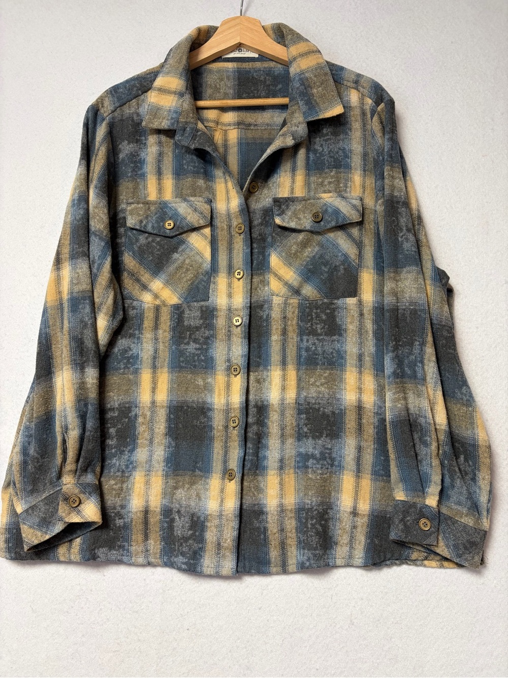 Natural Life Small Acts Change the World Plaid Flannel Shirt Jacket Shacket M - Picture 4 of 9